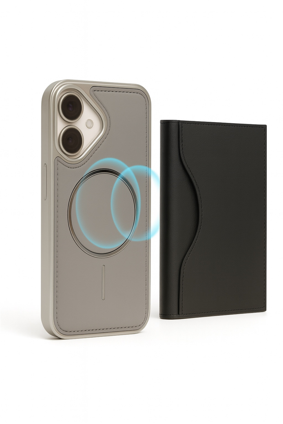 NeoMag Case Iphone 17 Gri Manyetik Özellikli Deri Kılıf 