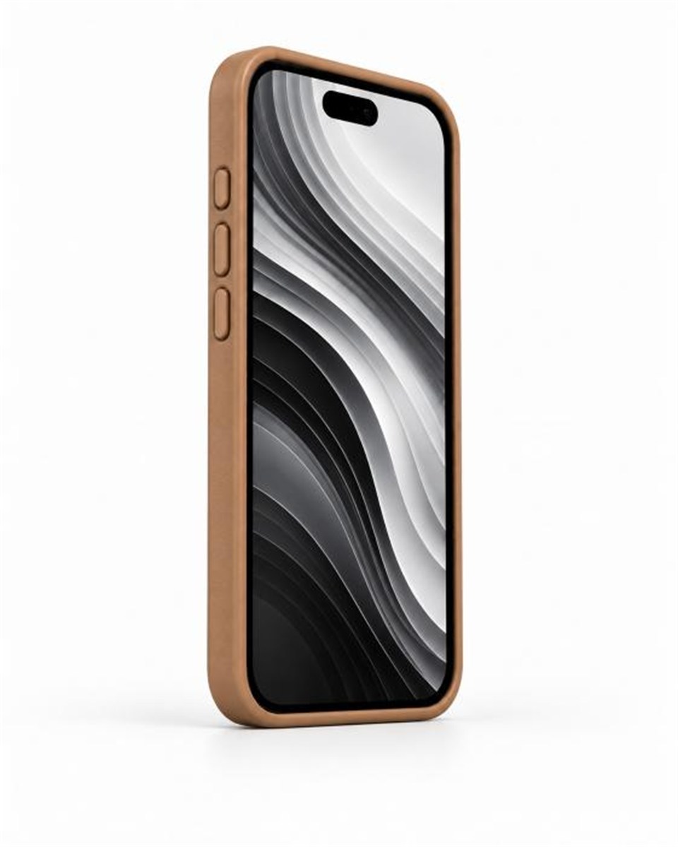 PrimeCase Iphone 15 Pro Max Kahverengi Manyetik Özellikli Standlı Deri Kılıf+Kartlık