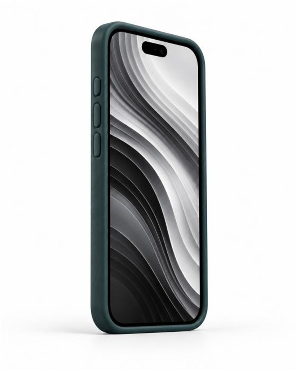 Triton Iphone 15 Pro Max Yeşil Kılıf Manyetik Özellikli Deri Kılıf
