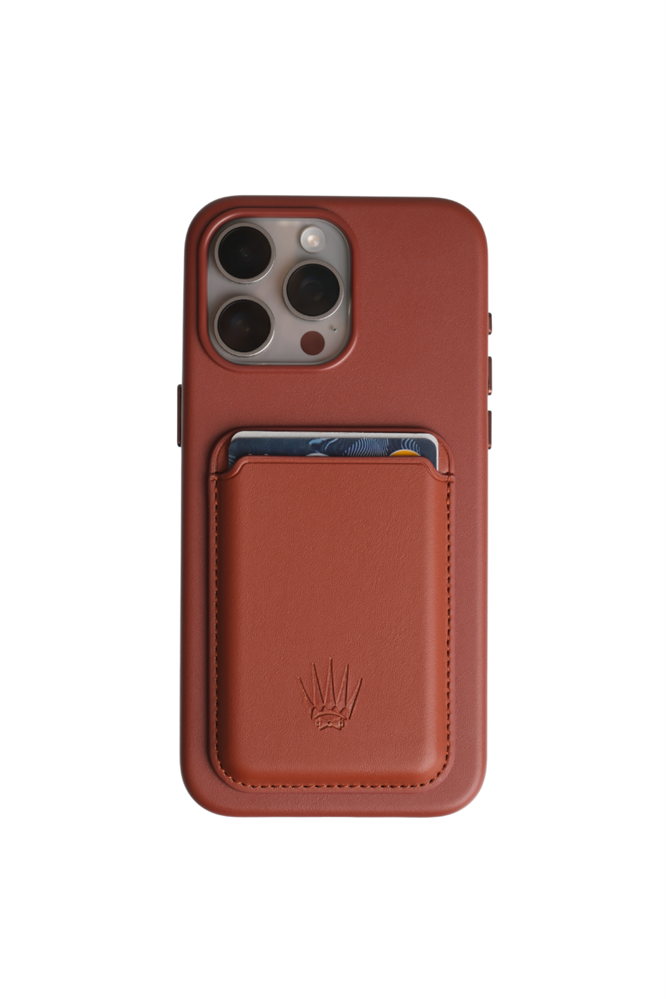 Xelium Iphone 15 Pro Max Kiremit Kılıf Manyetik Özellikli Deri Kılıf+Kartlık