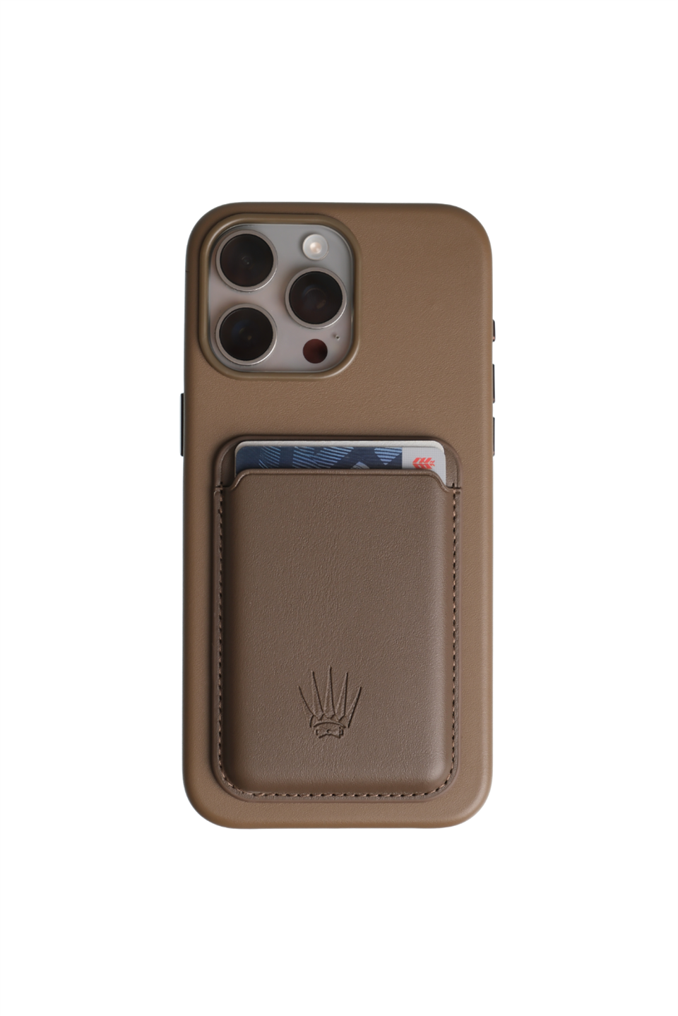 Xelium Iphone 15 Pro Max  Kahverengi Kılıf Manyetik Özellikli Deri Kılıf+Kartlık