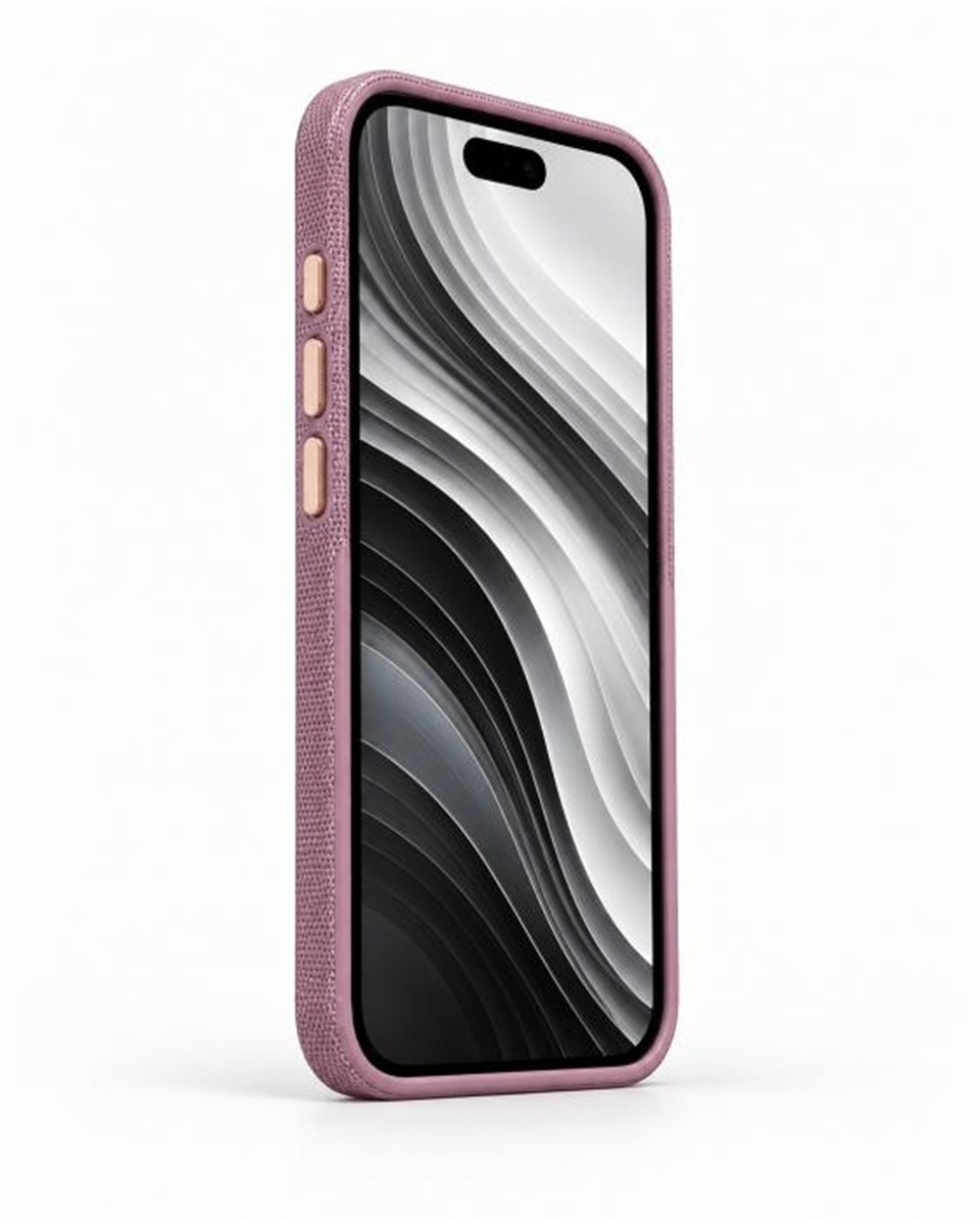 Nova Iphone 16 Pro Max Deri Kartlıklı Telefon Kılıfı Pembe Şık ve Koruyucu