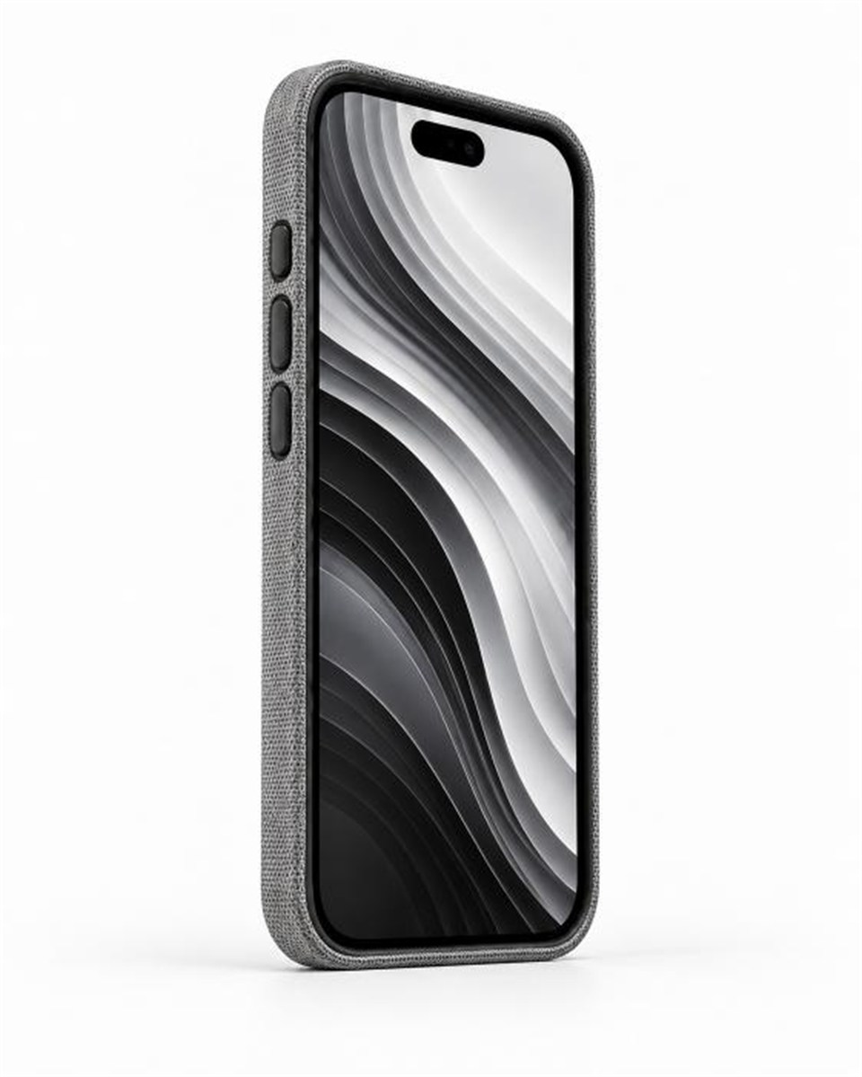 Nova Iphone 16 Pro Max Deri Kartlıklı Telefon Kılıfı Gri Şık ve Koruyucu