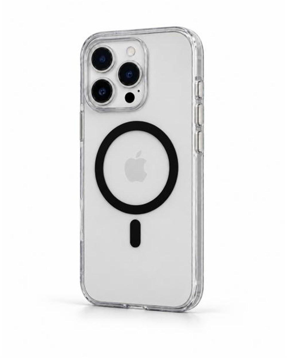 Onyx  Iphone 16 Pro Max Siyah Kılıf Magsafe Özellikli Şeffaf Sert Pc Embos Kılıf+Kamera Koruyucu