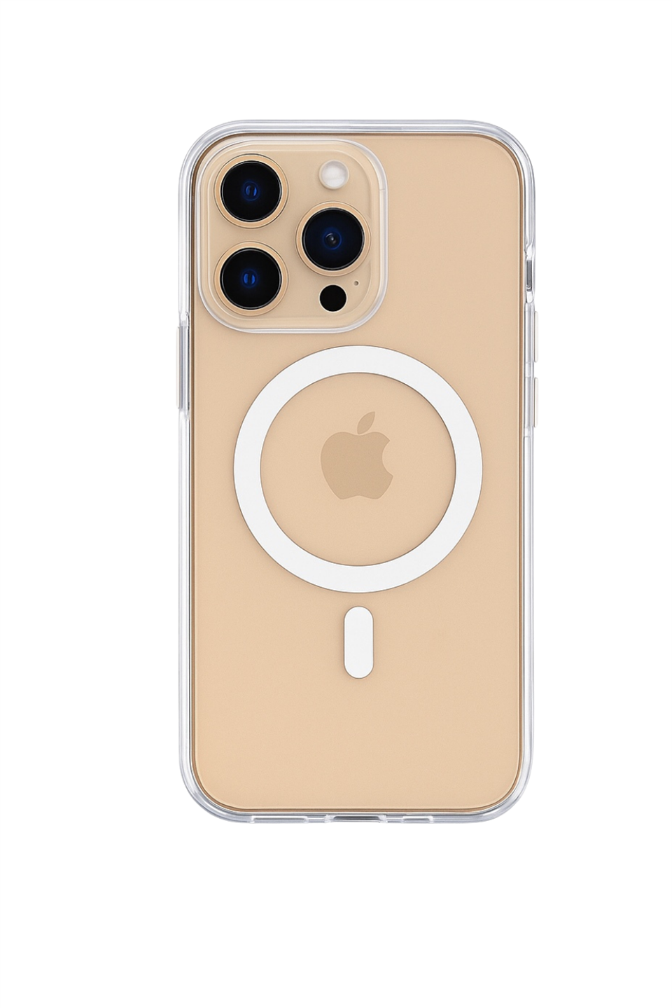 Onyx  Iphone 16 Pro Max Beyaz Kılıf Manyetik Özellikli Şeffaf Sert Pc Embos Kılıf+Kamera Koruyucu