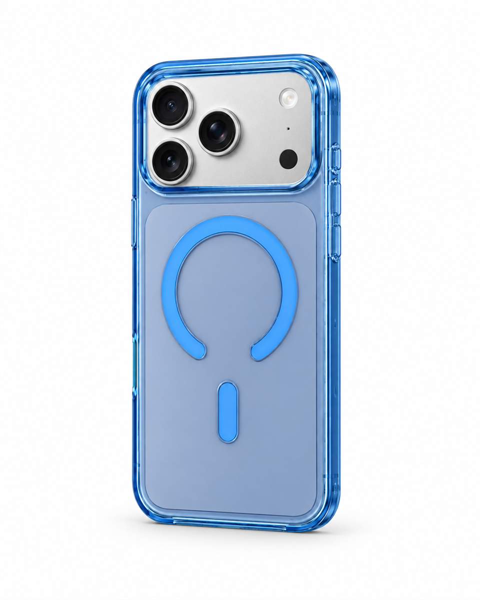 ClearCase Blue iPhone 18 Pro Manyetik Şeffaf Kılıf
