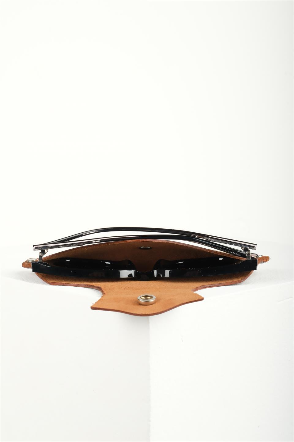 Hakiki Deri Buttero Clot Sarı Gözlük Kesesi 