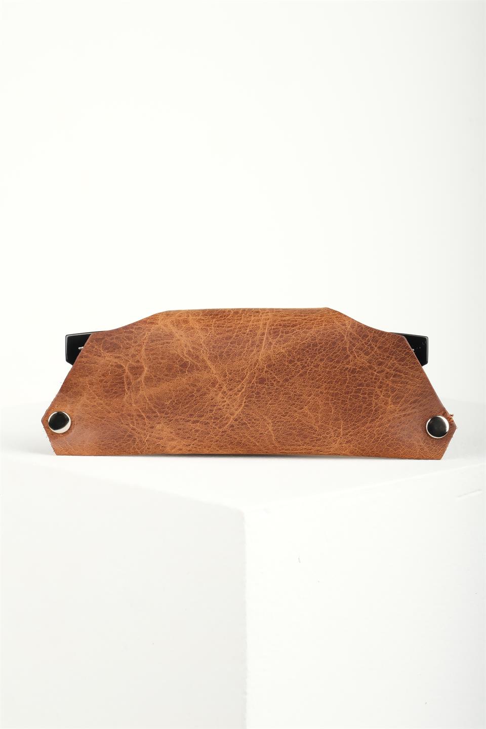 Hakiki Deri Buttero Clot Sarı Gözlük Kesesi 