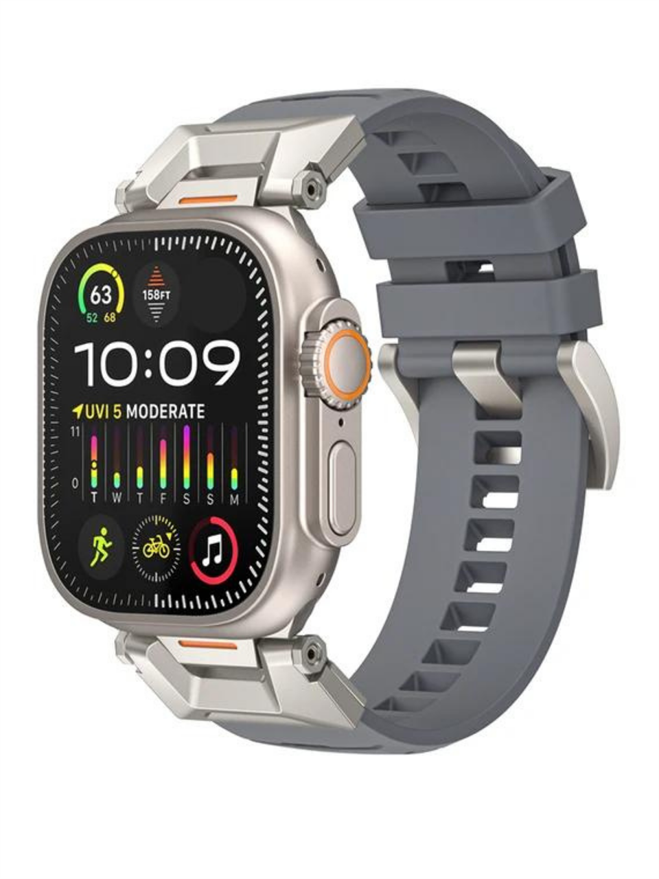 Apple Saat Kordonu Gri Ultra 2 49mm bant 42mm 44mm 45mm Correa bilezik için IWatch serisi 9 8 7 6 5 4 Se 3 2