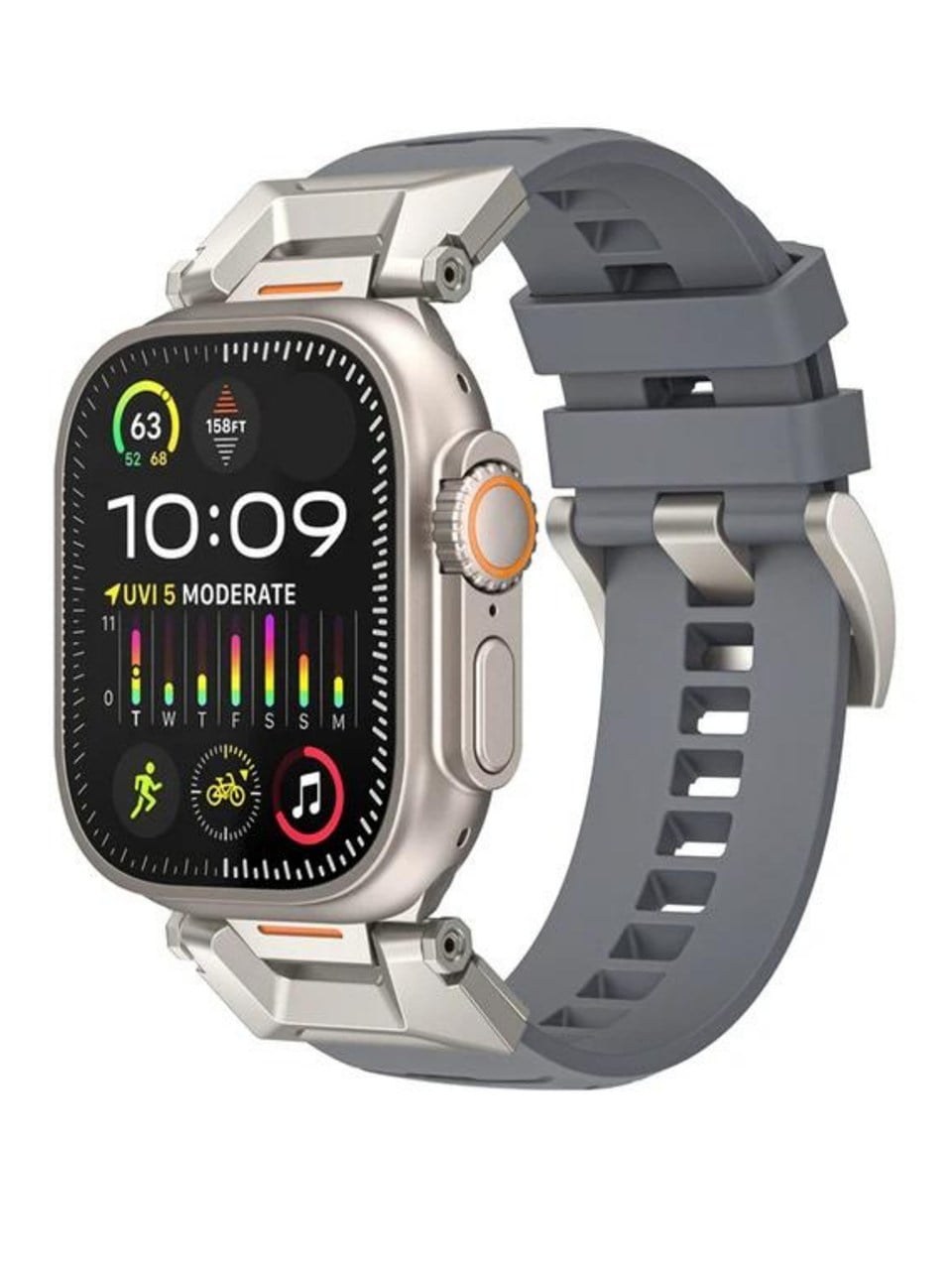 Apple Saat Kordonu Gri Ultra 2 49mm bant 42mm 44mm 45mm Correa bilezik için IWatch serisi 9 8 7 6 5 4 Se 3 2