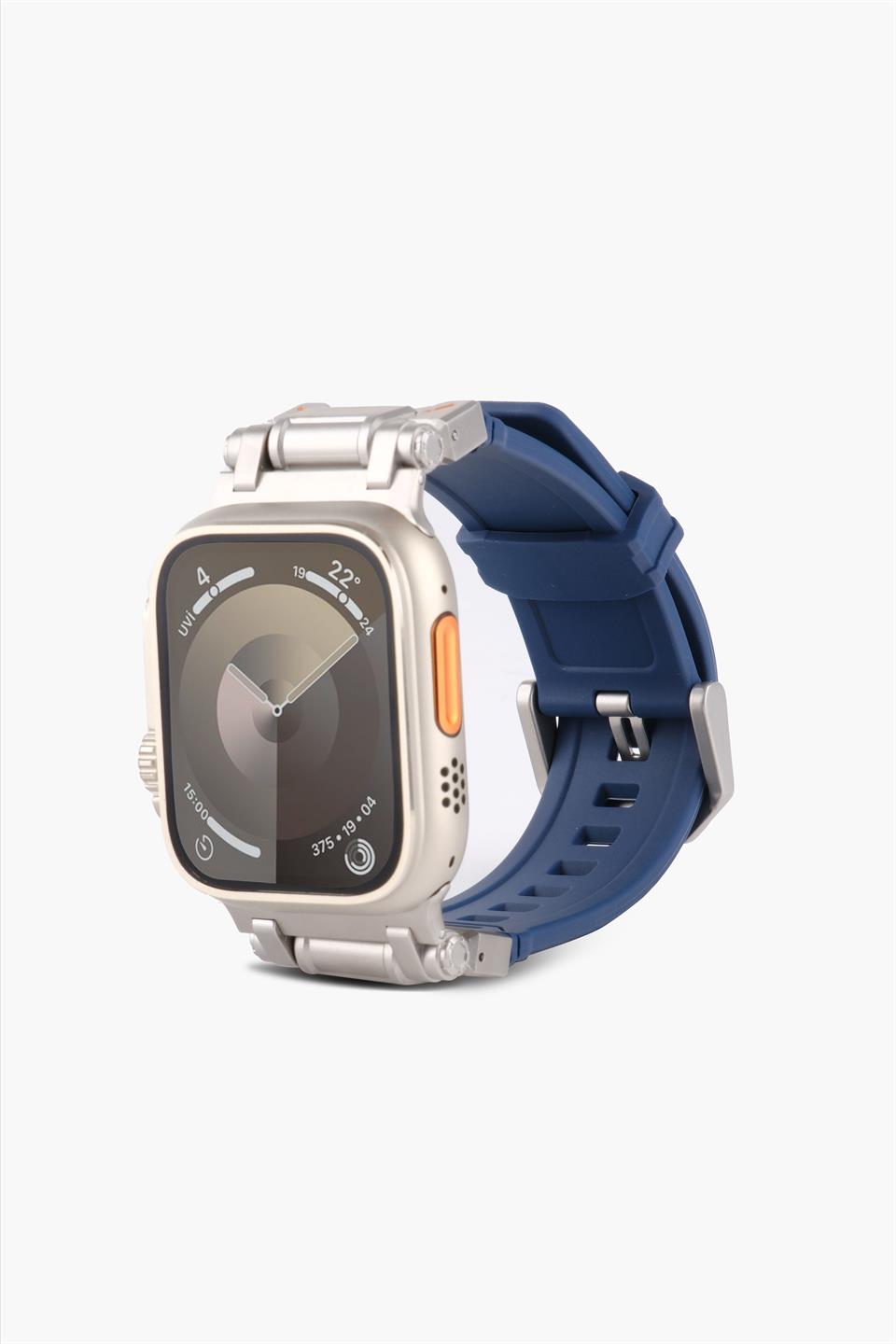 Apple Slikon Titanium Toka Saat Kayışı Mavi watch ultra 9 8 7 6 SE 5  49mm 45 mm 44 mm 42 mm