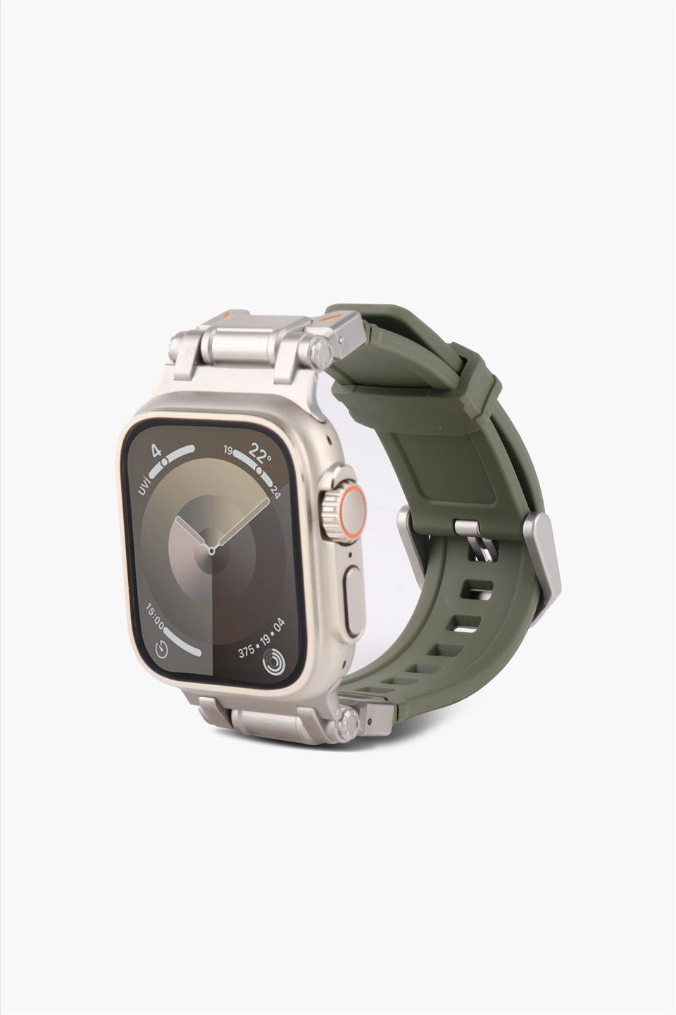 Apple Slikon Titanium Toka Saat Kayışı Yeşil watch ultra 9 8 7 6 SE 5  49mm 45 mm 44 mm 42 mm