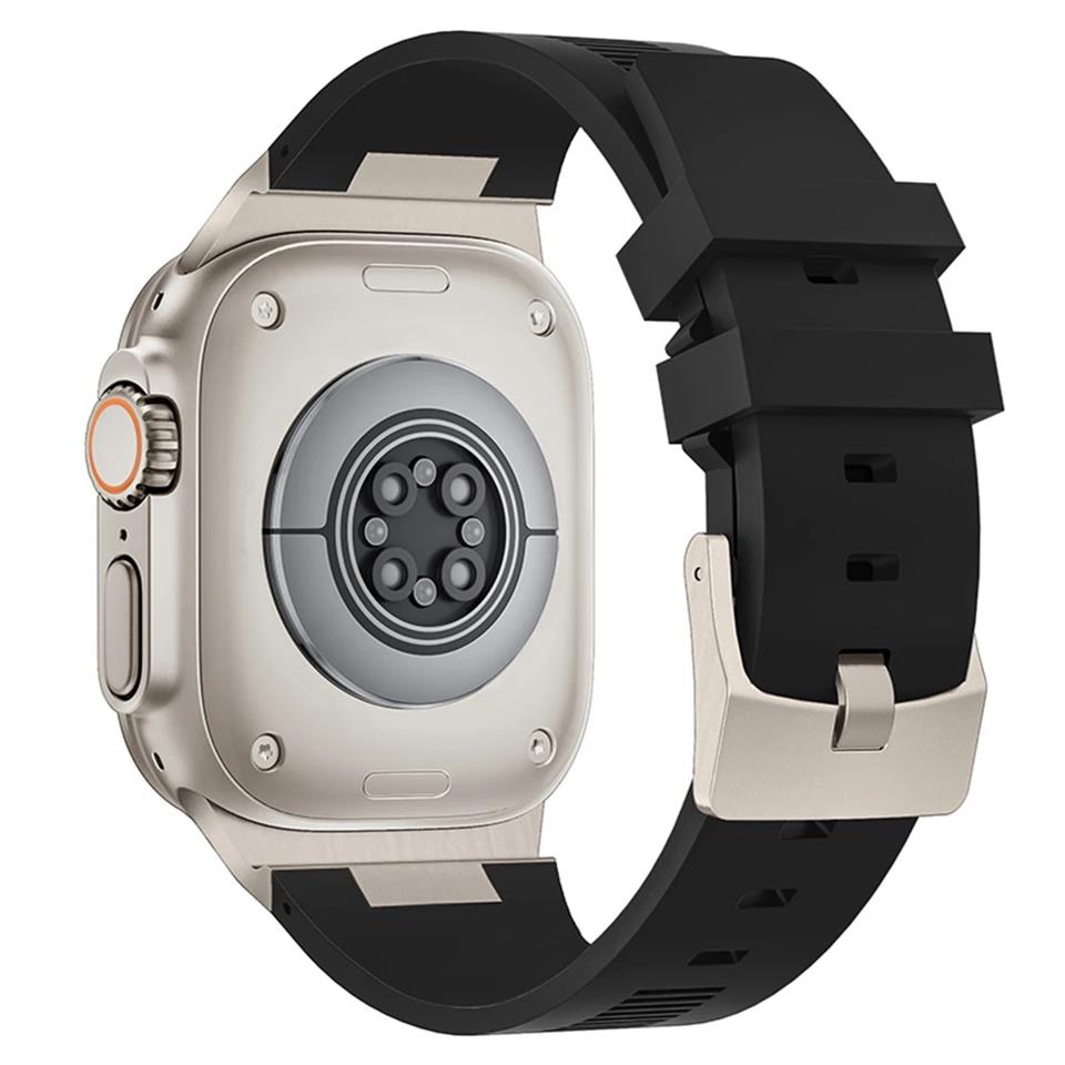 Apple Saat Kordonu Duke SİYAH  Ultra 2 49mm bant 42mm 44mm 45mm Mecha bilezik için IWatch serisi 9 8 7 6 5 4 Se 3 2