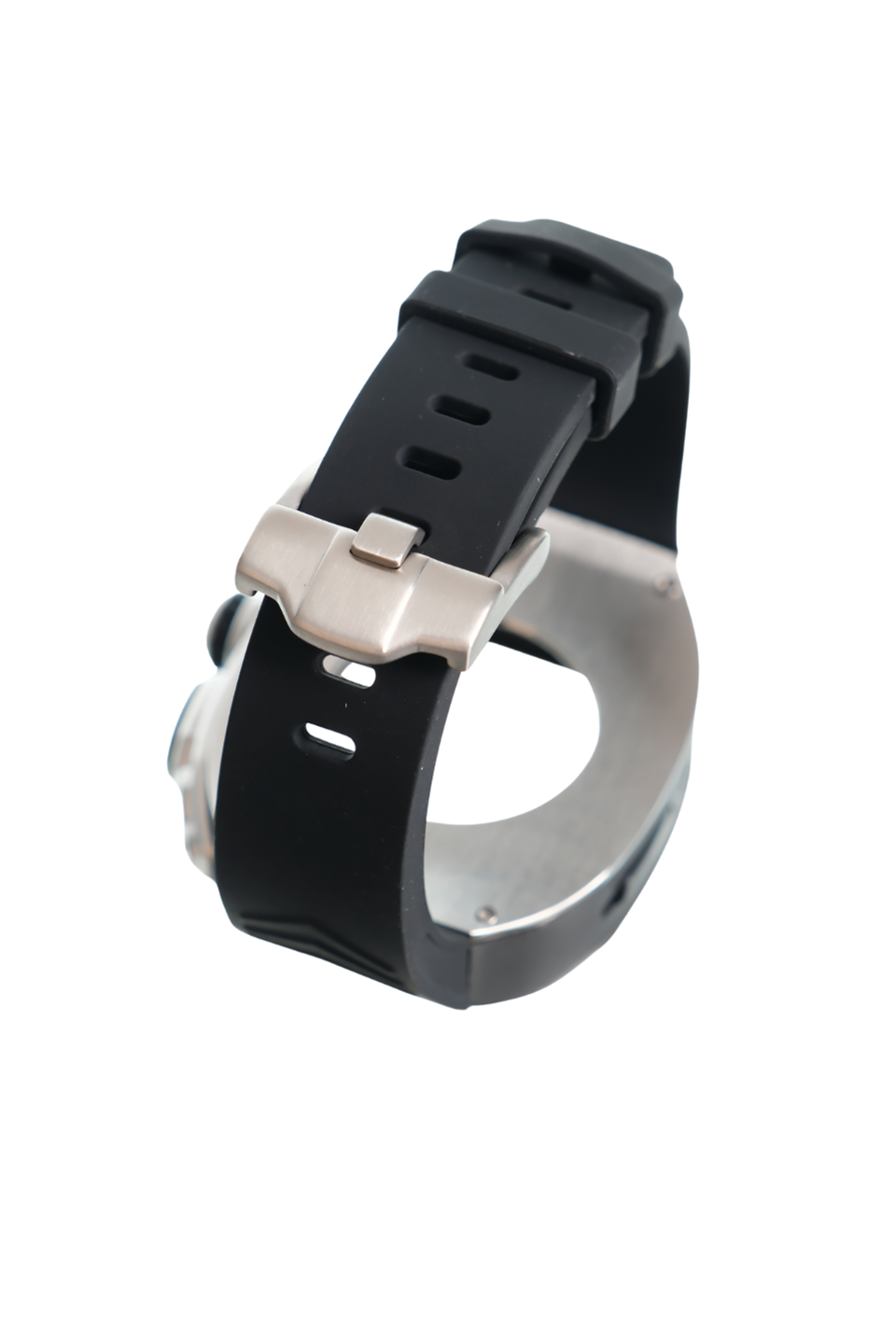 Apple Saat Kasa kordon Siyah Silver 49mm silikon kauçuk bant paslanmaz çelik kasa  iWatch ULTRA 