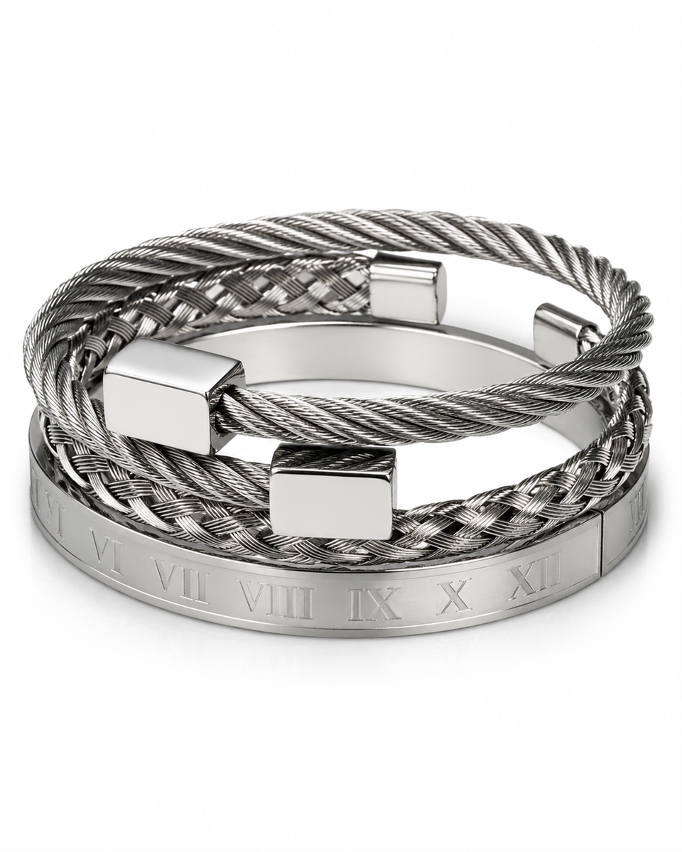 BENJAMIN SILVER 3LÜ BİLEKLİK SETİ    