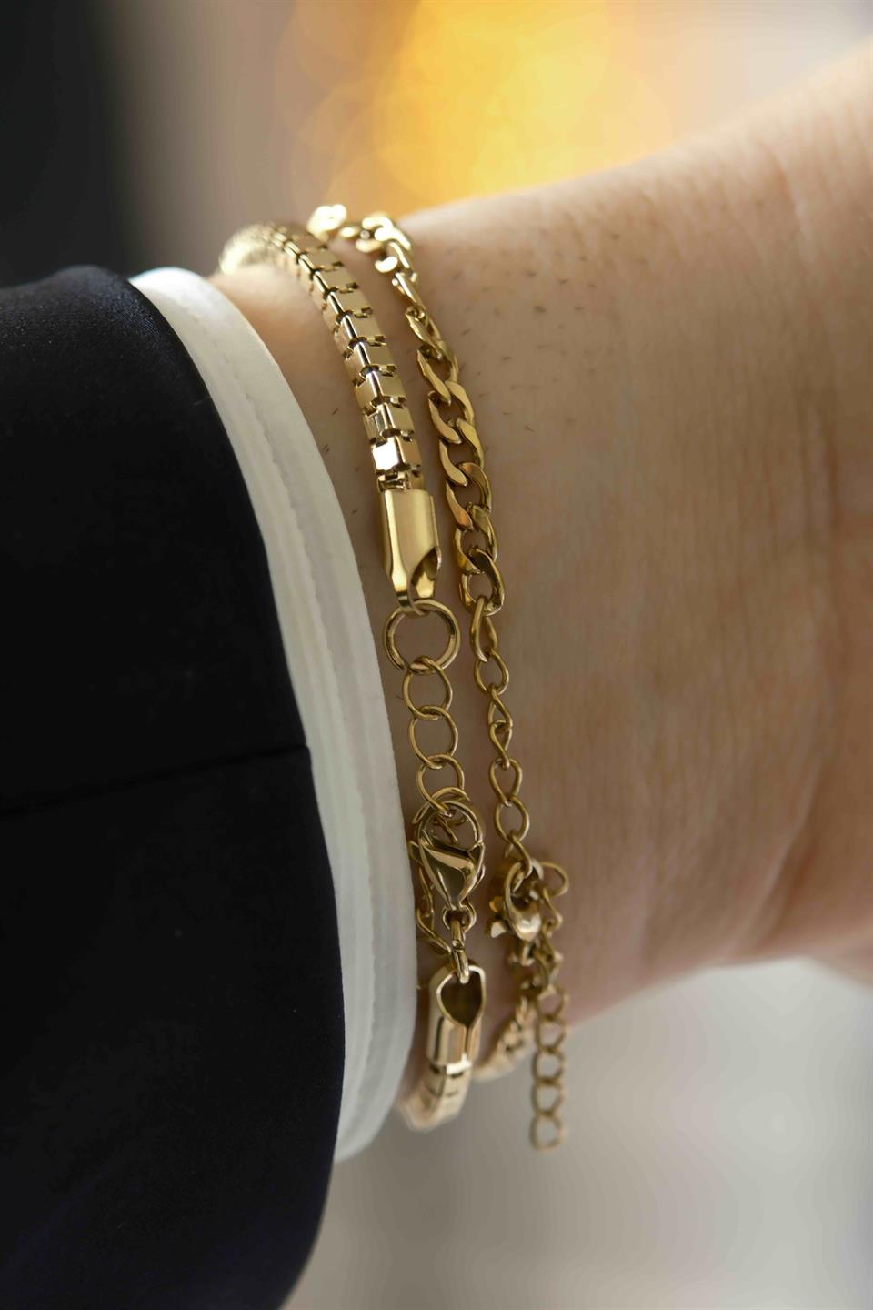 Boxy Gold Çelik Bileklik 