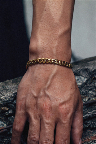 CHAIN BANGLE GOLD STEEL BRACELET