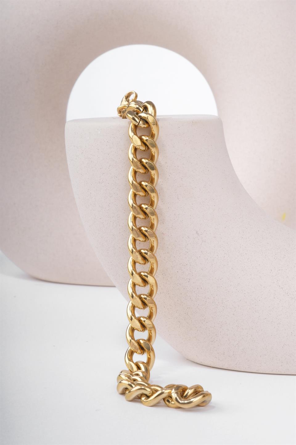CHAIN BANGLE GOLD STEEL BRACELET