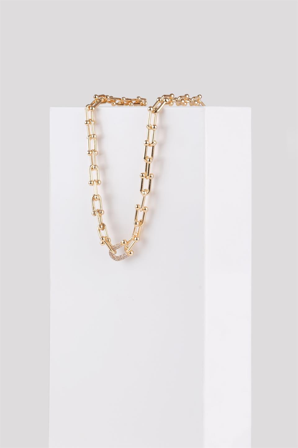 CHARM GOLD ÇELİK KOLYE