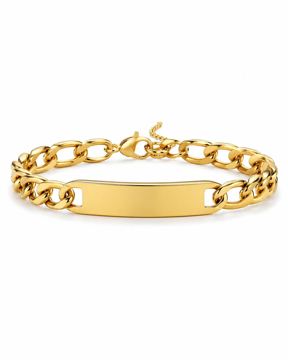 Classic Name Chain Gold Çelik Bileklik 