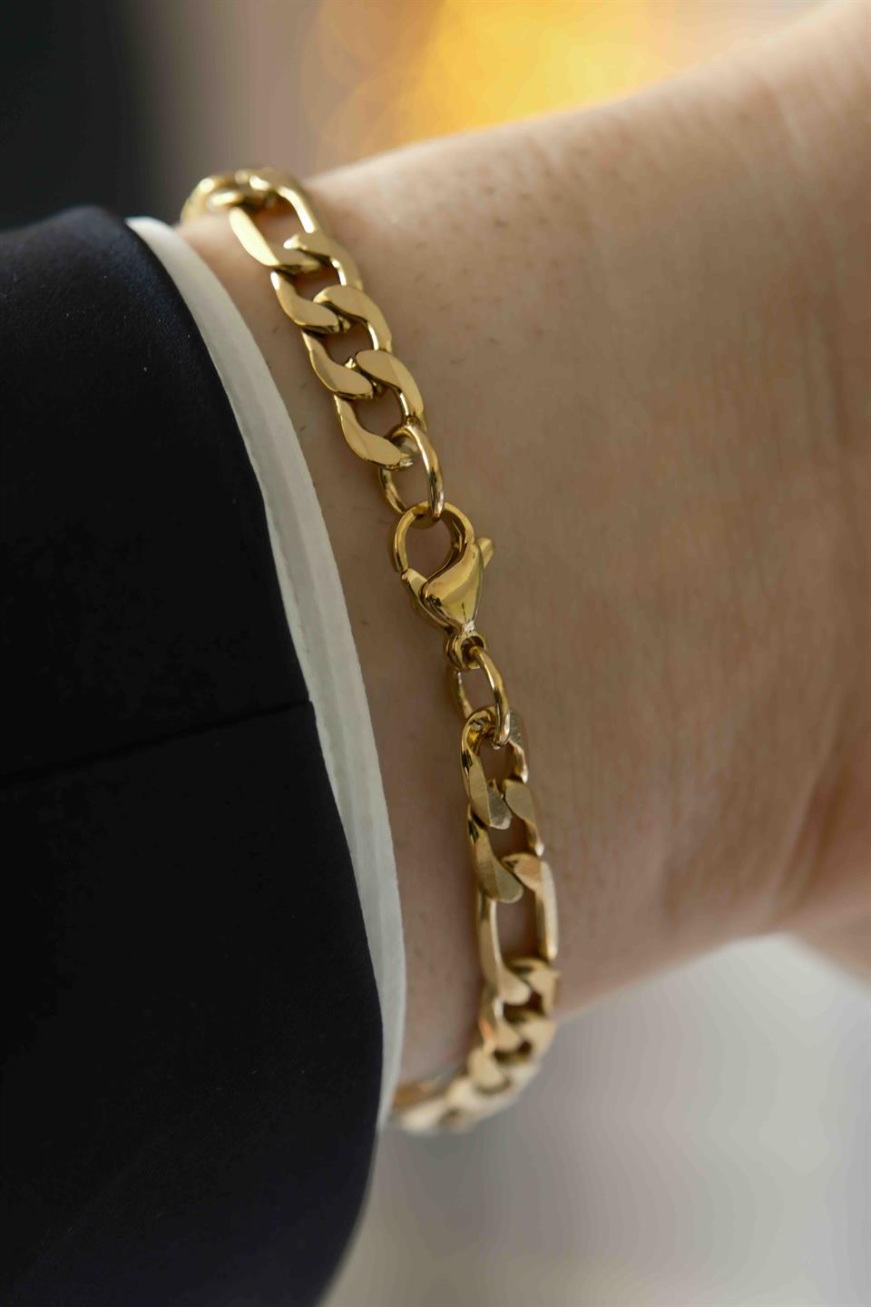 Classic Name Chain Gold Çelik Bileklik 