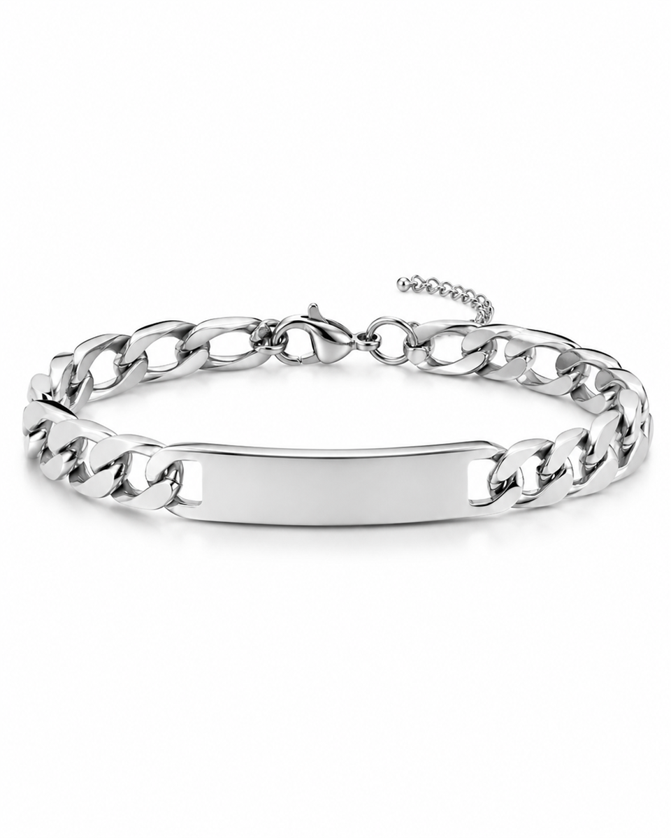 Classic Name Chain Silver Çelik Bileklik 