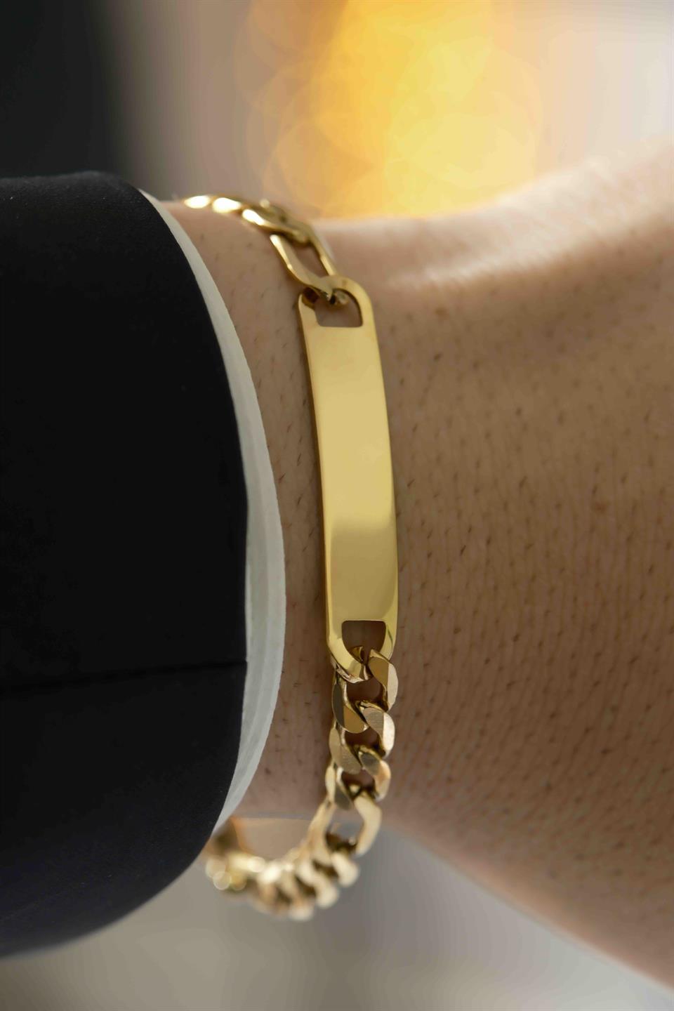 Classic Name Chain Gold Çelik Bileklik 