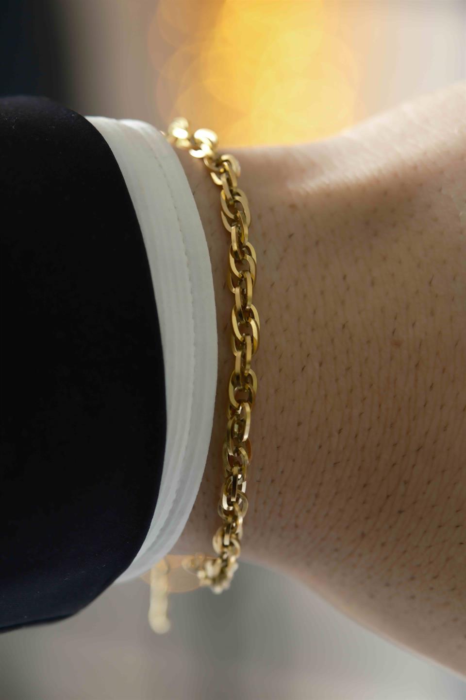 Core strength Chain Gold Çelik Bileklik 