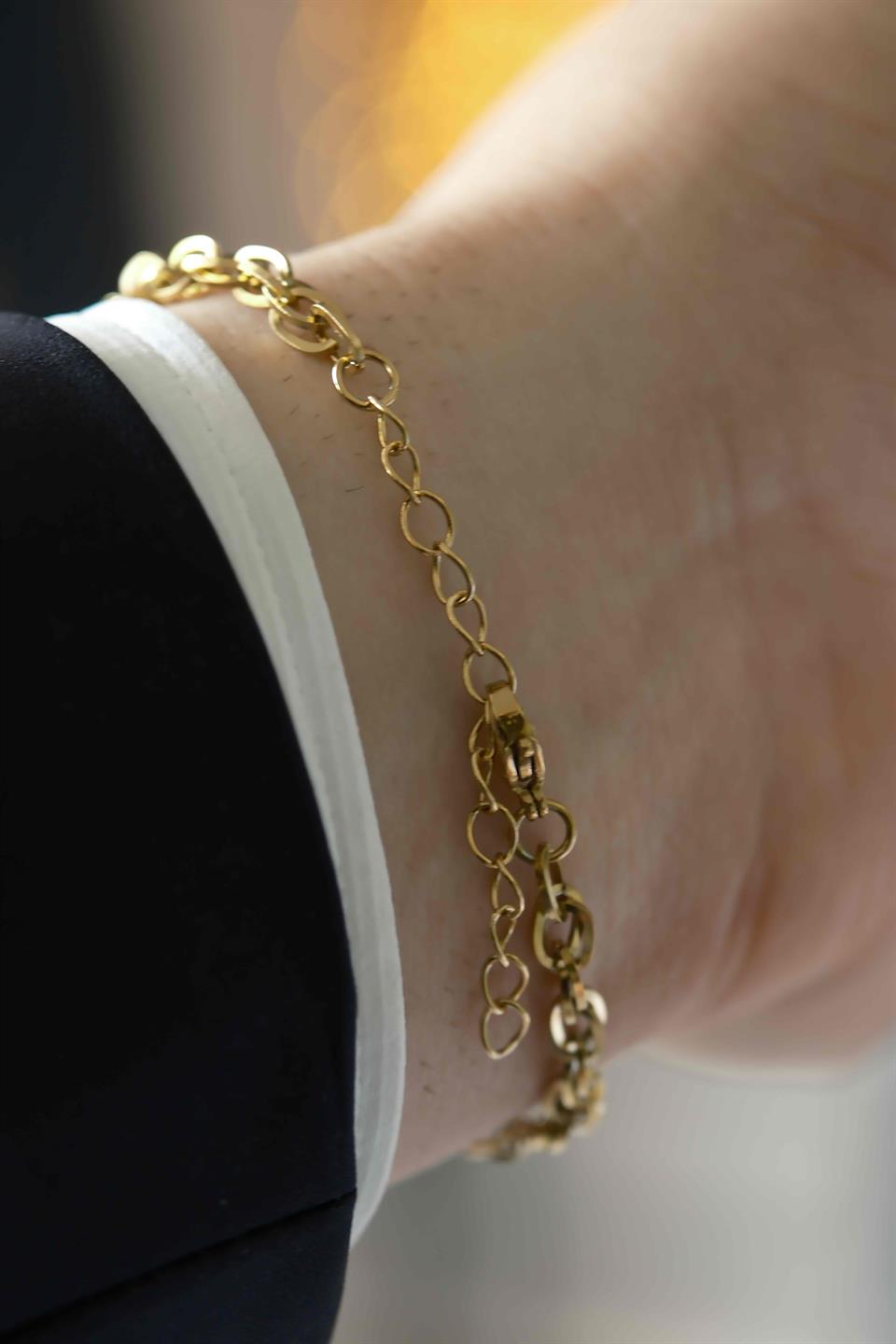 Core strength Chain Gold Çelik Bileklik 