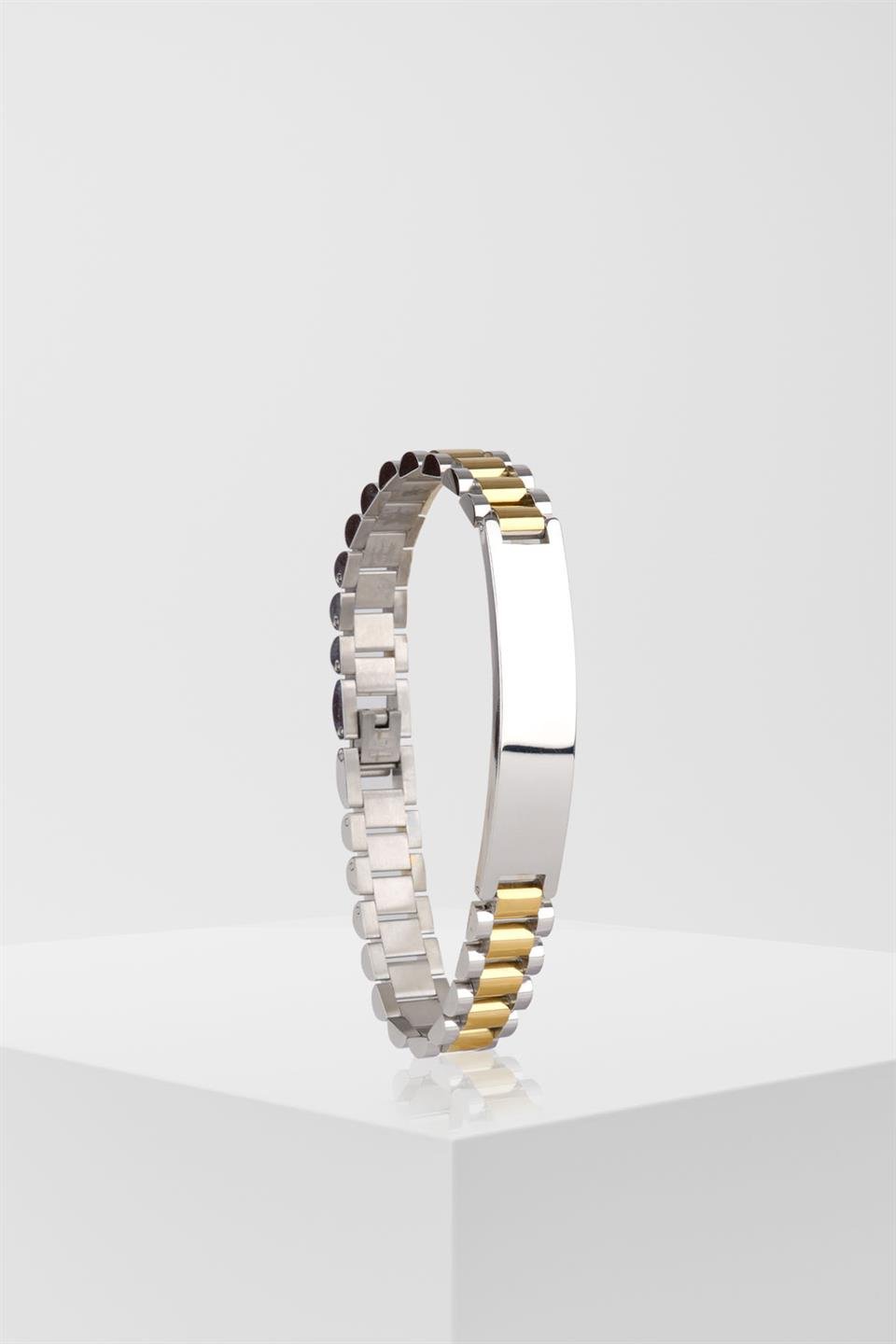 ELROY SILVER GOLD STEEL BRACELET 
