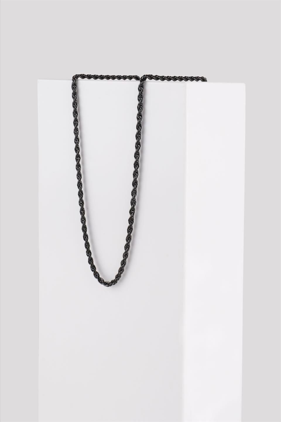 JENNY SİYAH ÇELİK ZİNCİR KOLYE