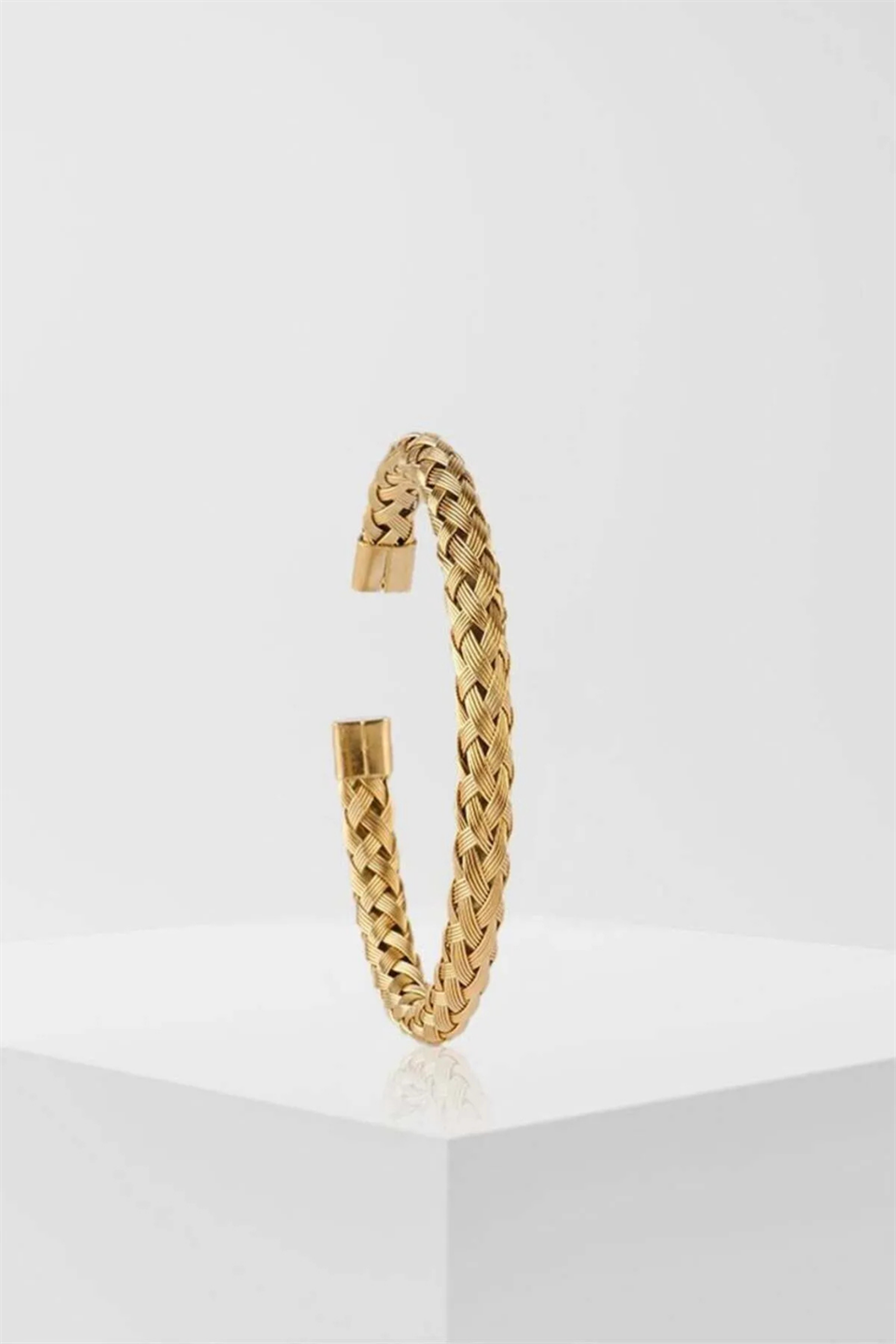 KNITTING GOLD TITANIUM STEEL BRACELET