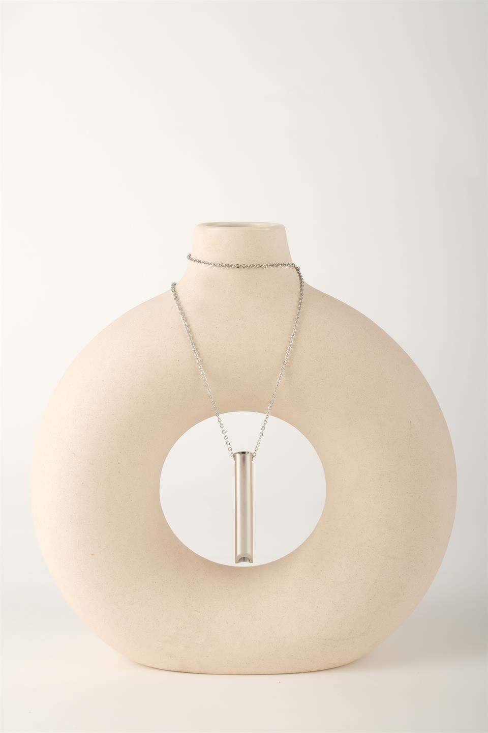 LUSTER SILVER ÇELİK KOLYE