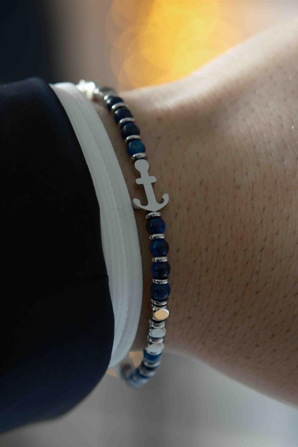 Marine Stone Mavi Çelik Bileklik 