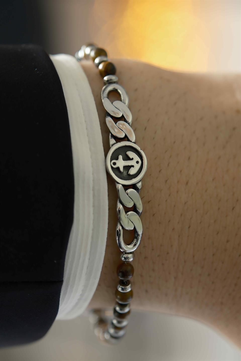 Martin Silver Kahverengi Çelik Bileklik 