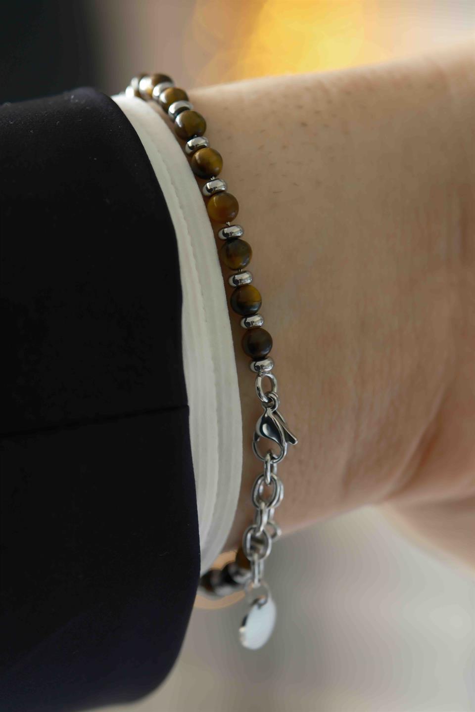 Martin Silver Kahverengi Çelik Bileklik 