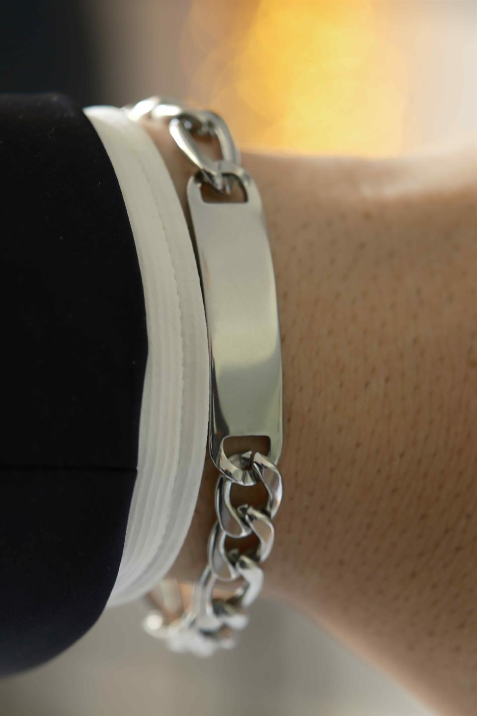 Personal Touch Chain Silver Çelik Bileklik 