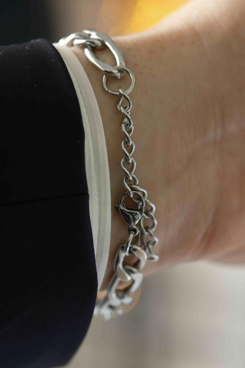 Personal Touch Chain Silver Çelik Bileklik 