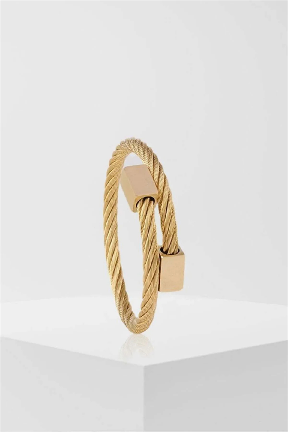 RECTANGLE GOLD TITANIUM ÇELİK BİLEKLİK