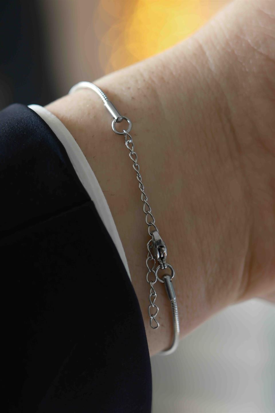 Snake Silver Çelik Bileklik 