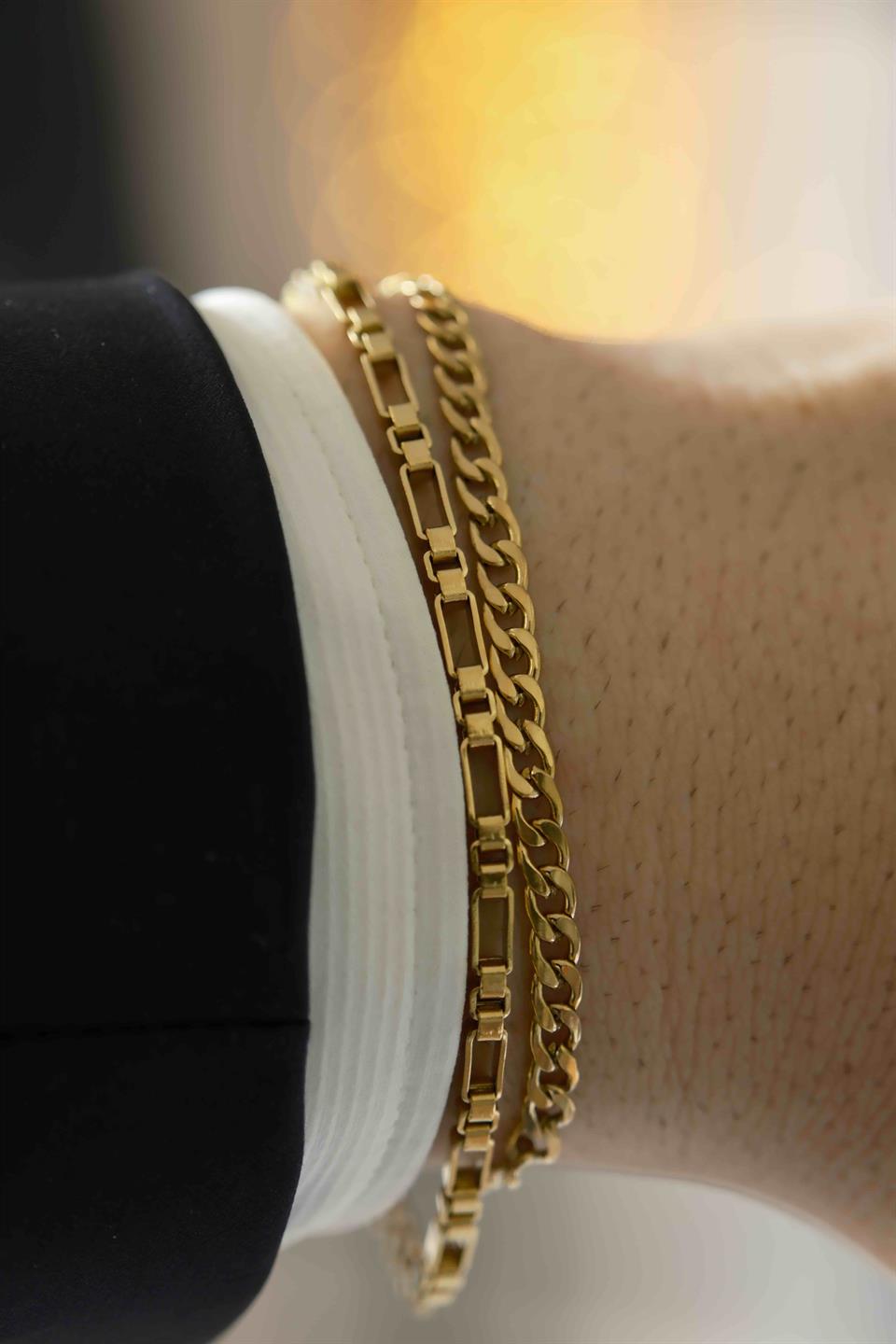 Steel Frame Gold Çelik Bileklik 