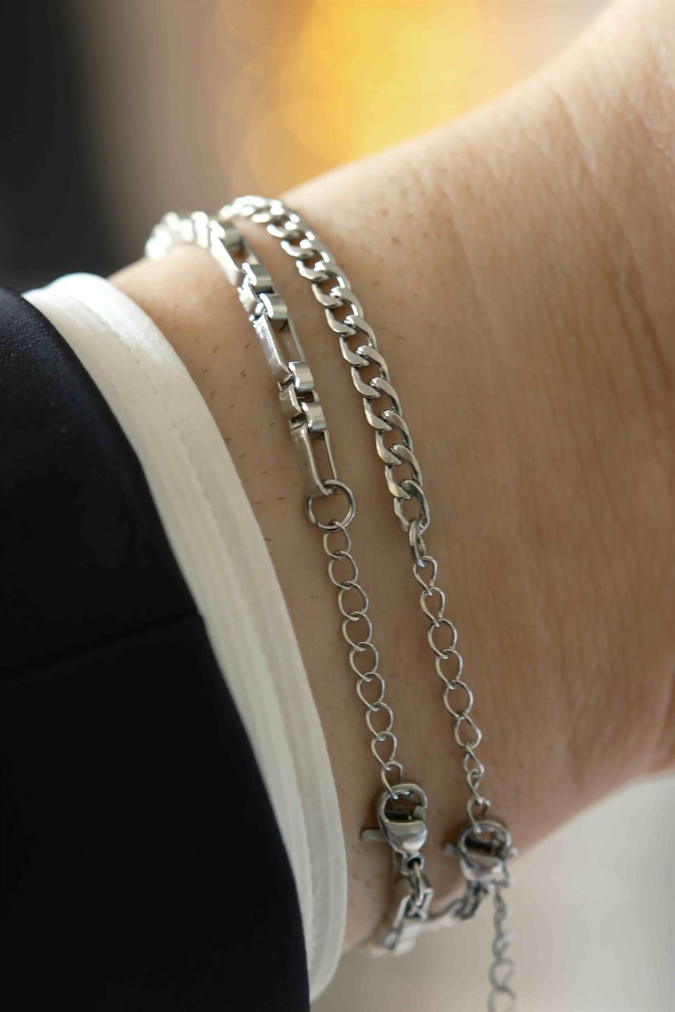 Steel Frame Silver Çelik Bileklik 