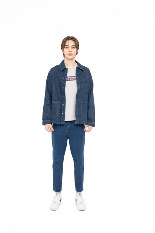 JEAN CEKET DARK MAVİ