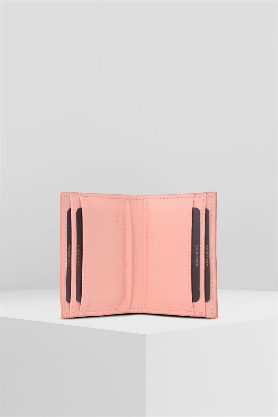 DESENLİ PEMBE KARTLIK 8 ADET KART BÖLMELİ ÇITÇIT KİLİT SİSTEMLİ TASARIM CÜZDAN MONTİ