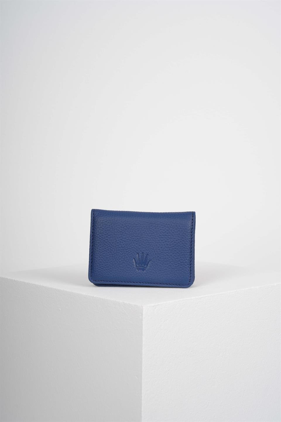 BERLIN LACİVERT HAKİKİ DERİ MINI CÜZDAN        