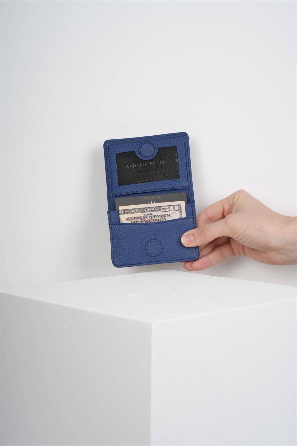 BERLIN LACİVERT HAKİKİ DERİ MINI CÜZDAN        