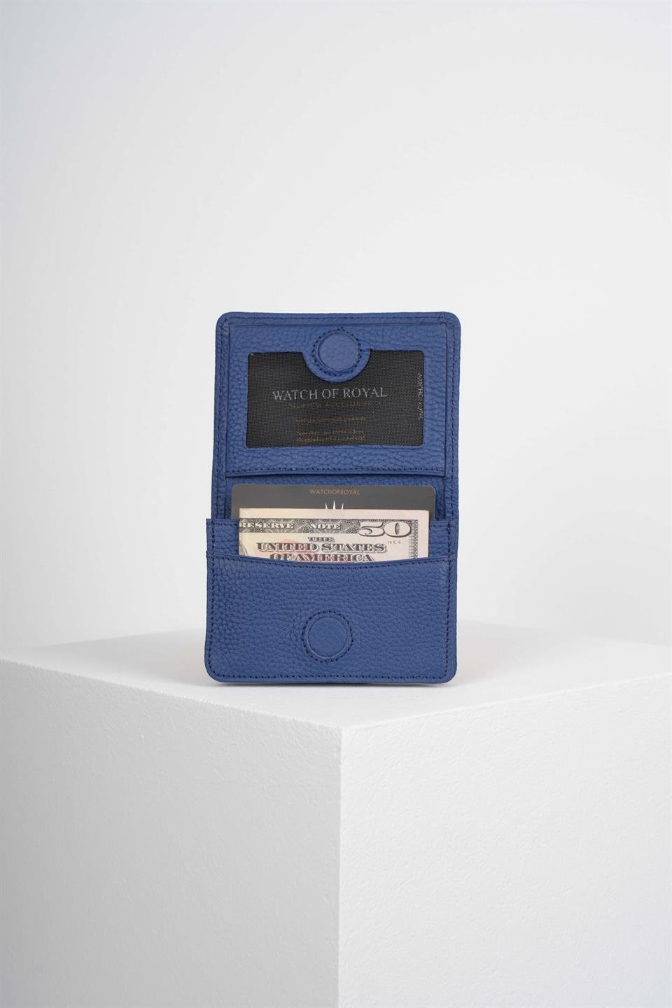 BERLIN LACİVERT HAKİKİ DERİ MINI CÜZDAN        