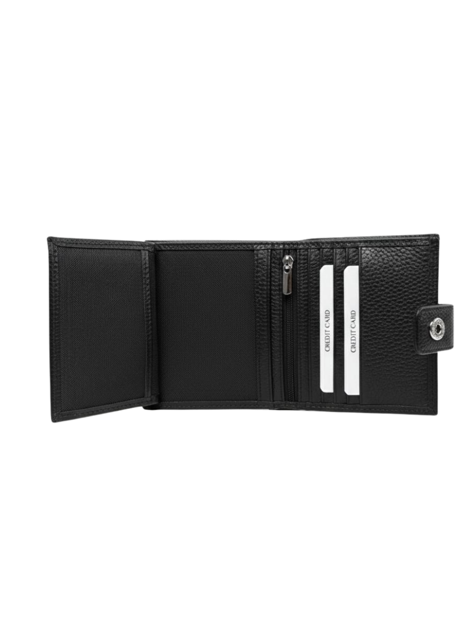Bi-fold Siyah Hakiki Deri Cüzdan 
