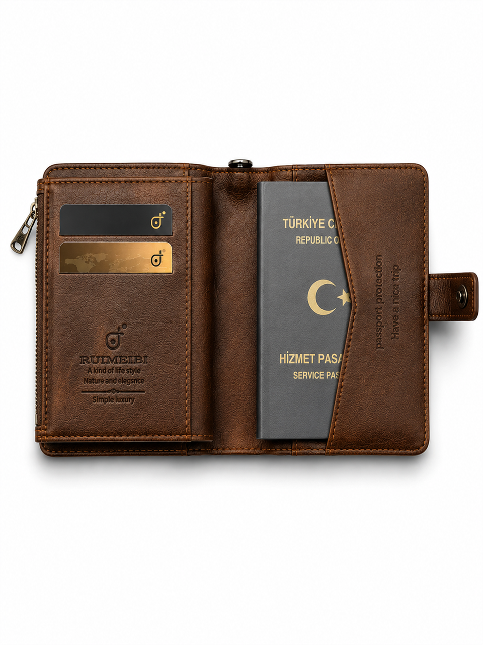 Boardingpass Brown Deri Cüzdan ve Pasaportluk