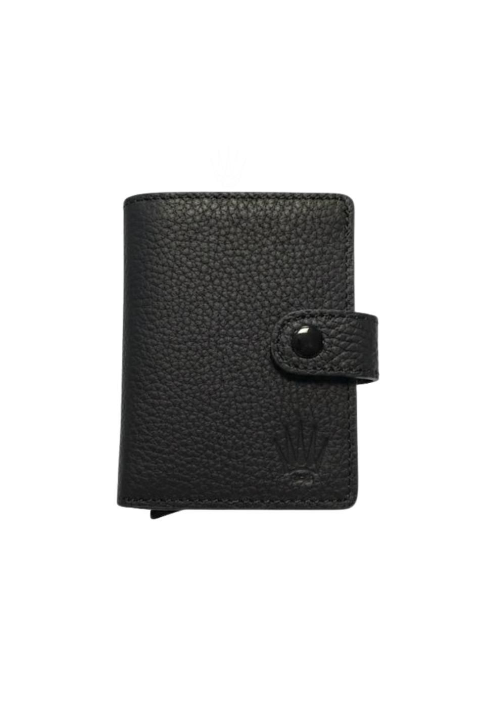Botta Kızaklı Siyah Hakiki Deri Cüzdan Kartlık
